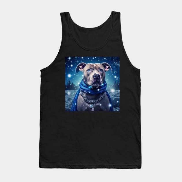 Staffy In The Snow Tank Top by Enchanted Reverie